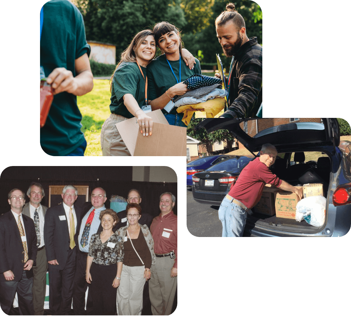 True-Ground-Become-a-Volunteer collage of volunteers helping at various community service events