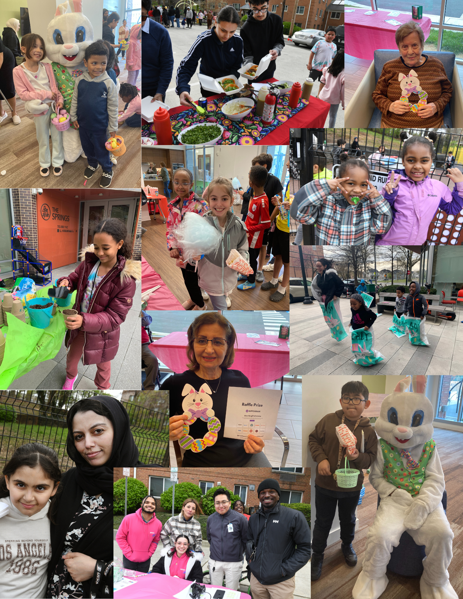 Several photos joined together, you can see children celebrating
