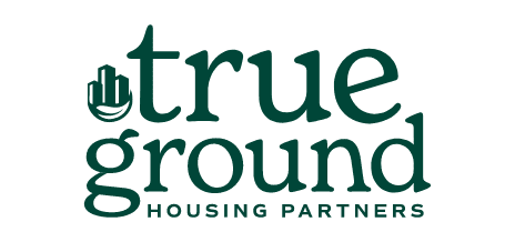 True ground logo with icon to left