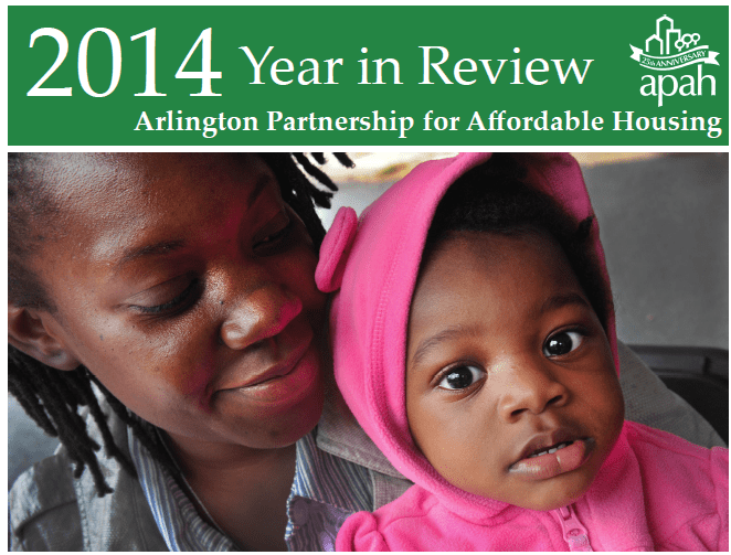 Mother holding child in APAH 2014 year-in-review cover